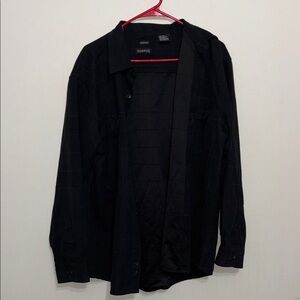 George Sueded Quilted Button-Up Shirt Jacket – Charcoal Grey